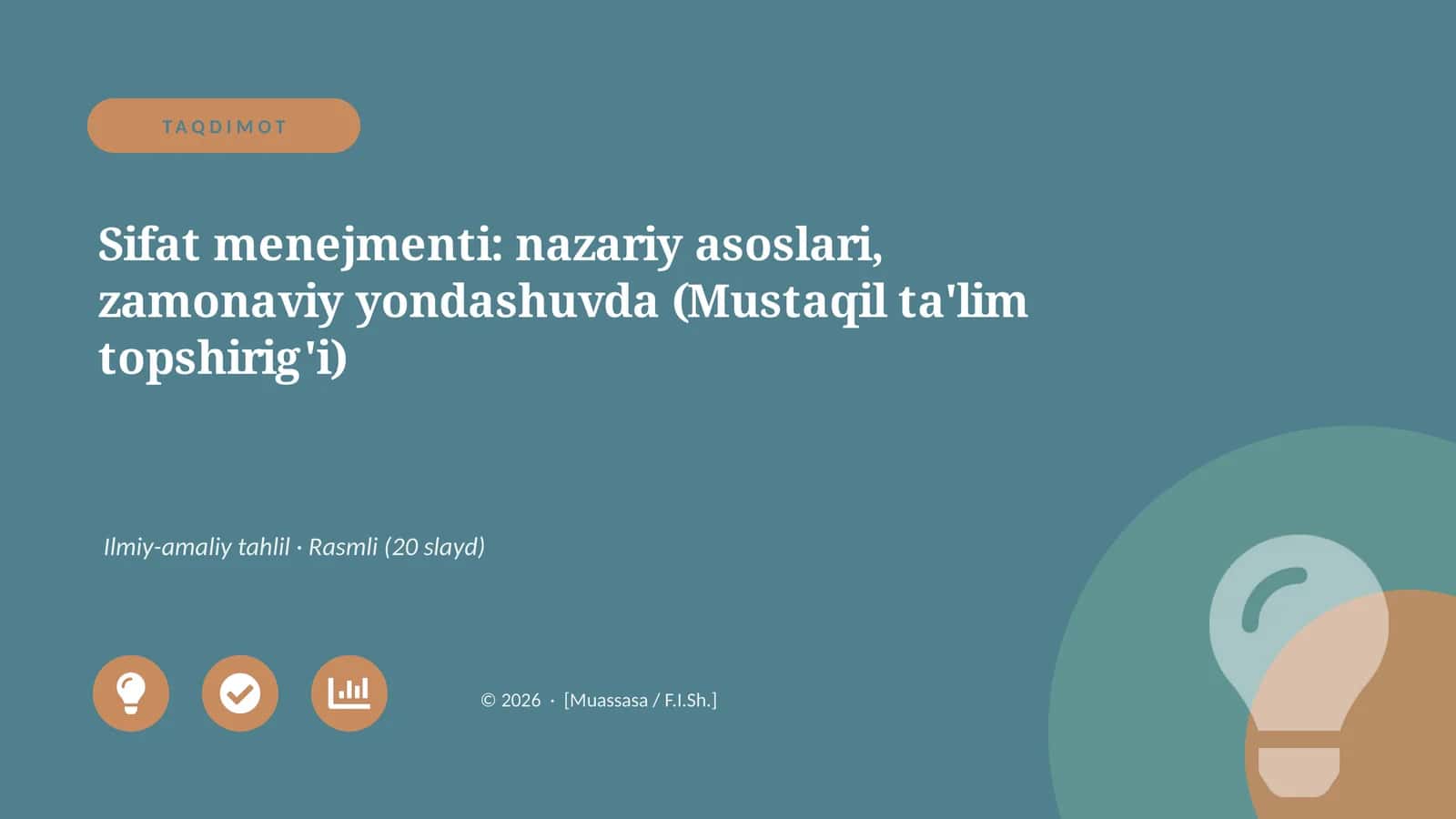 Sifat Menejmenti: Nazariy Asoslari 1