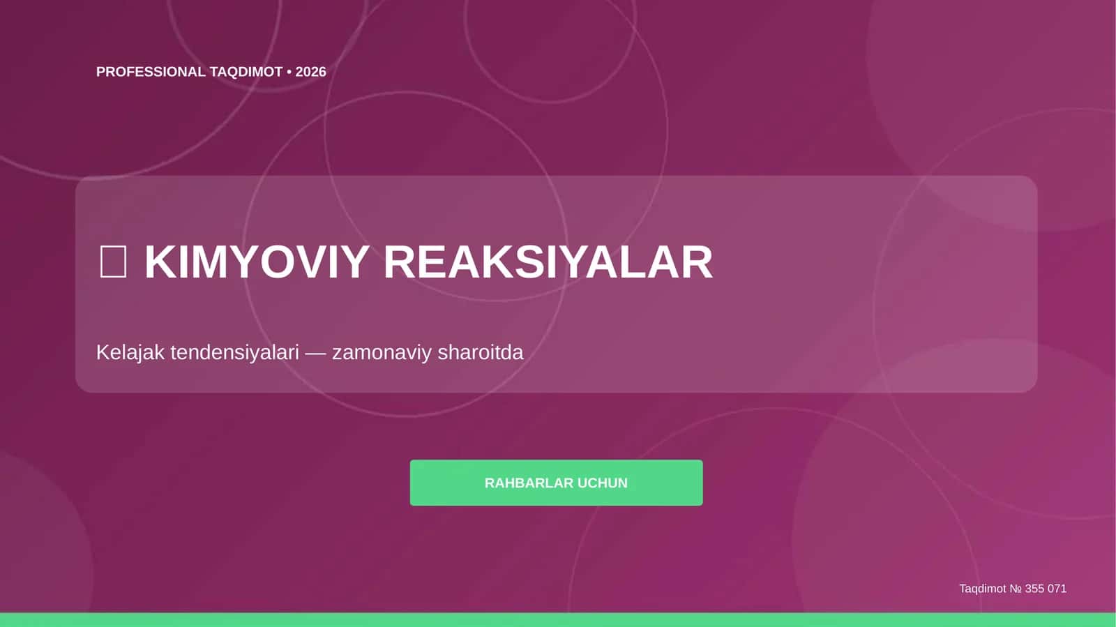 KIMYOVIY REAKSIYALAR 1