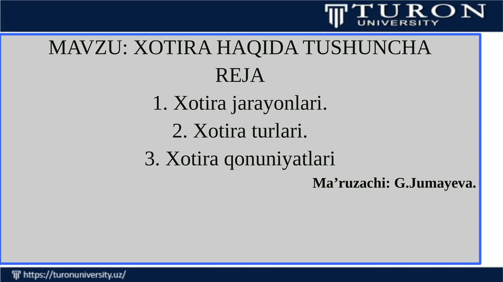XOTIRA HAQIDA TUSHUNCHA 1