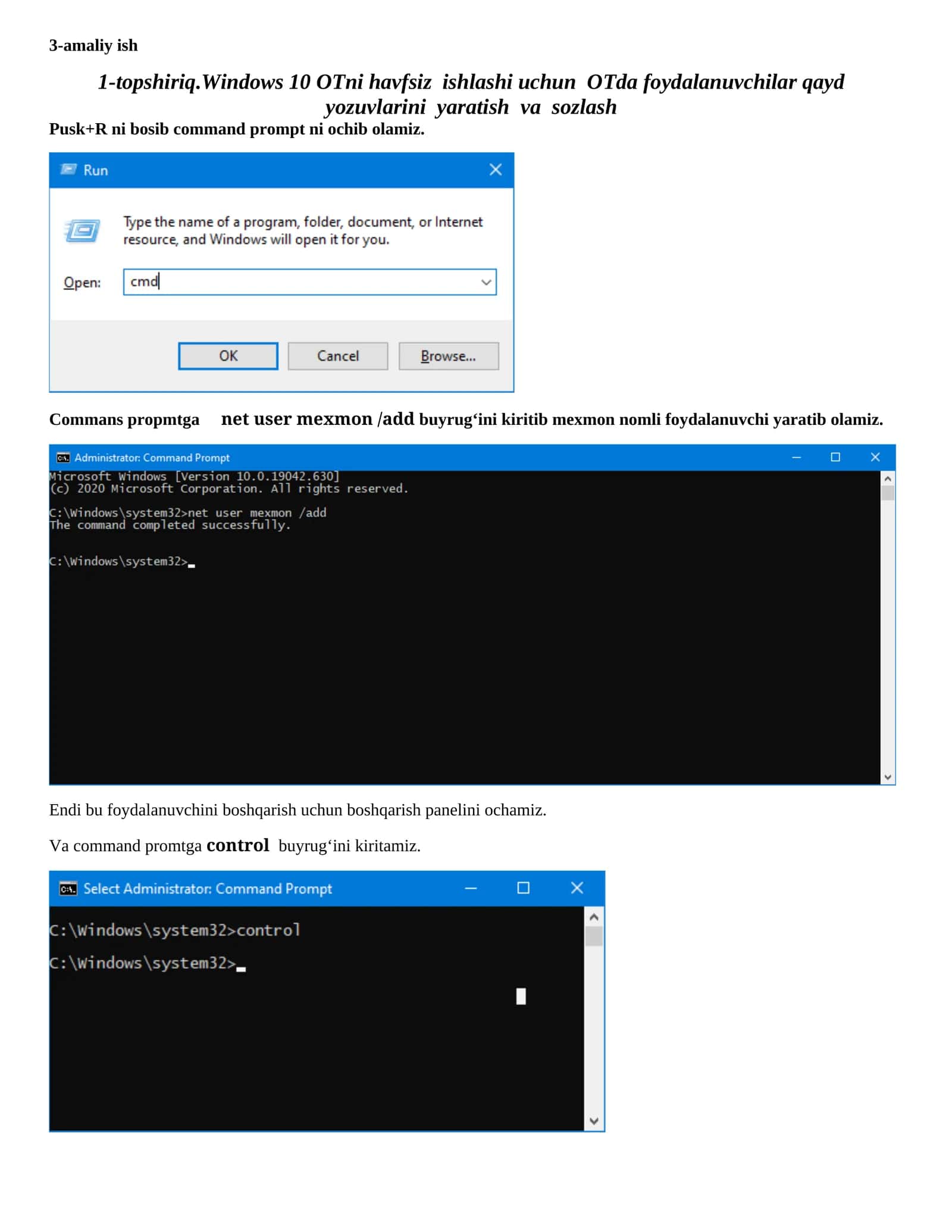 Windows 10 OT sozlanmalar 1