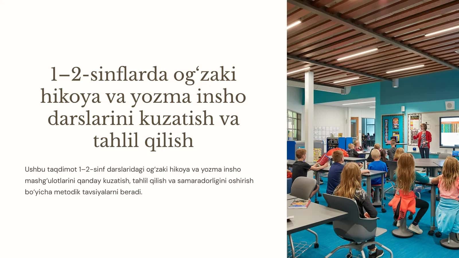 1–2-sinflarda og‘zaki hikoya va yozma insho darslarini kuzatish va tahlil qilish 1