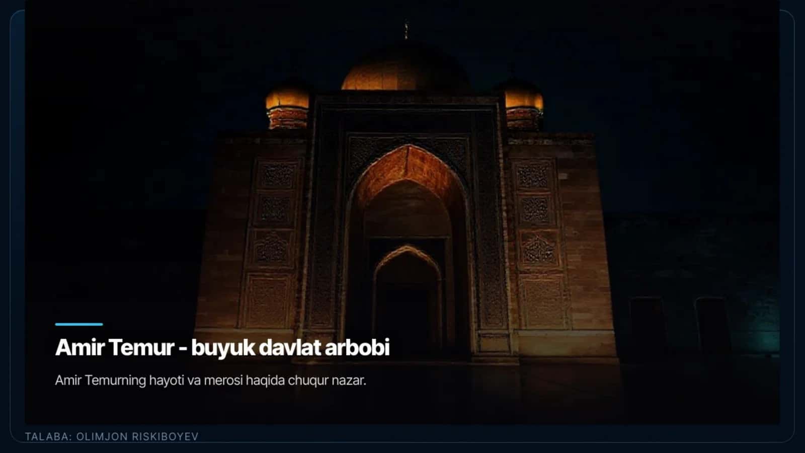 Amir Temur-buyuk davlat arbobi 1