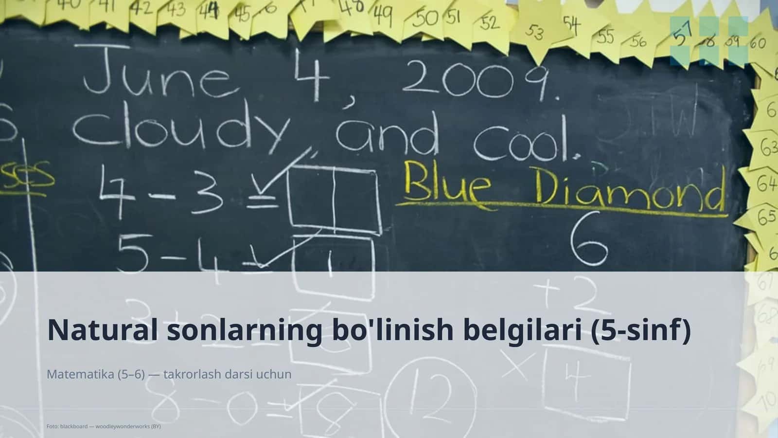 Natural sonlarning bo'linish belgilari (5-sinf) 1