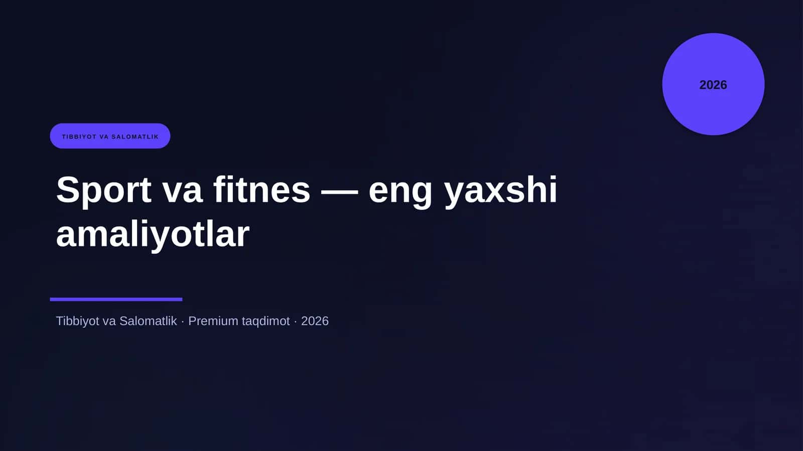 Sport va fitnes — eng yaxshi amaliyotlar 1