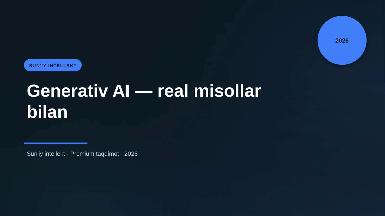 Generativ AI — real misollar bilan 3