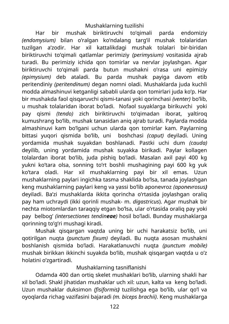 Mushaklarning tuzilishi 1
