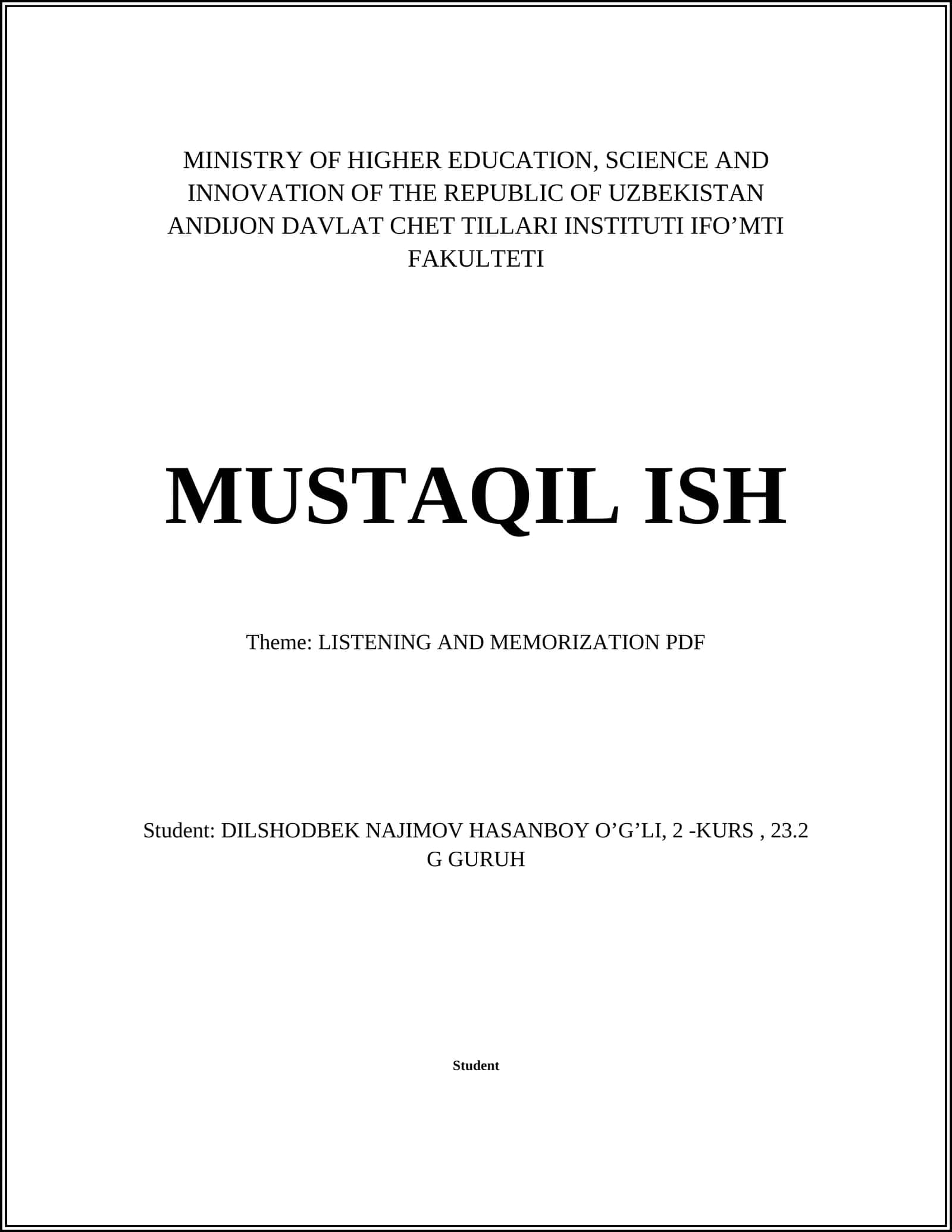 LISTENING AND MEMORIZATION PDF 1