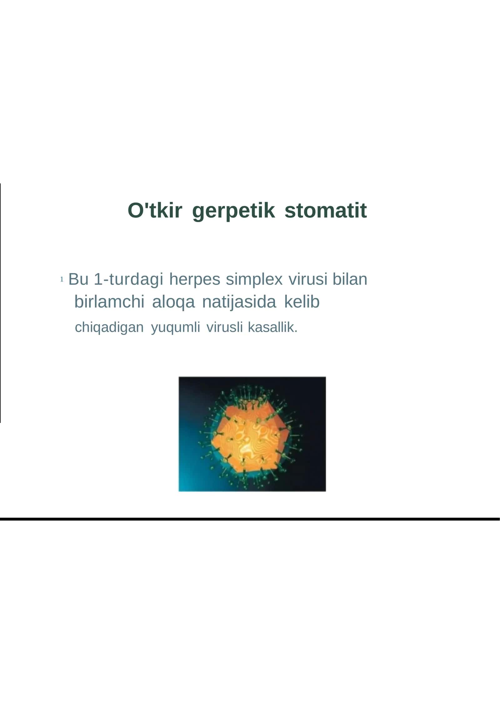 O'tkir gerpetik stomatit 1