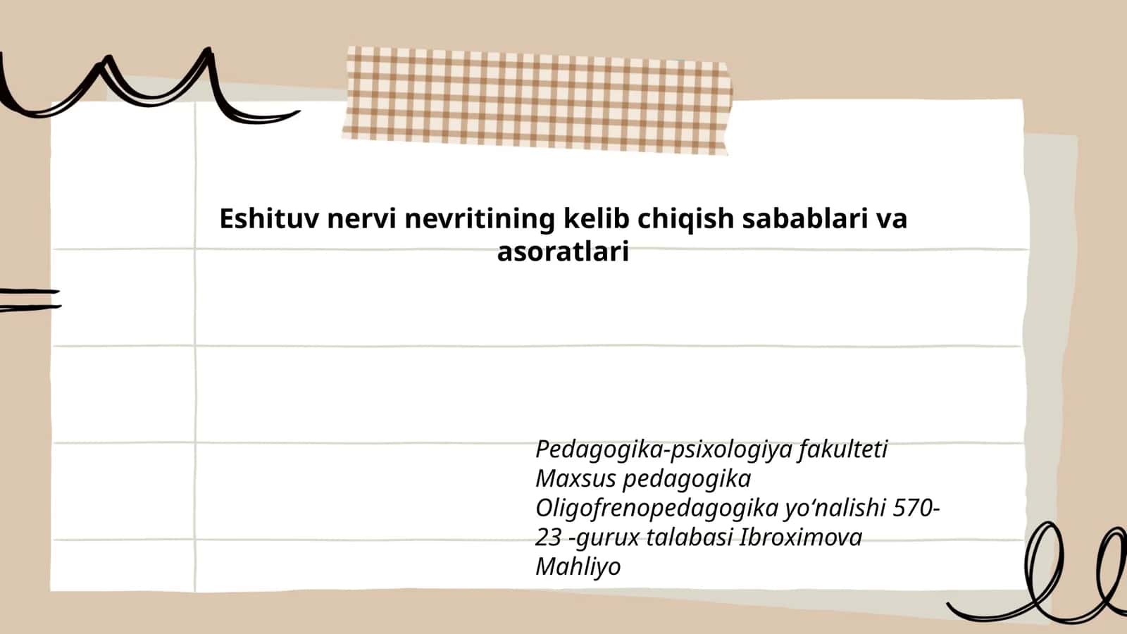 Eshituv nervi nevritining kelib chiqish sabablari va asoratlari 1