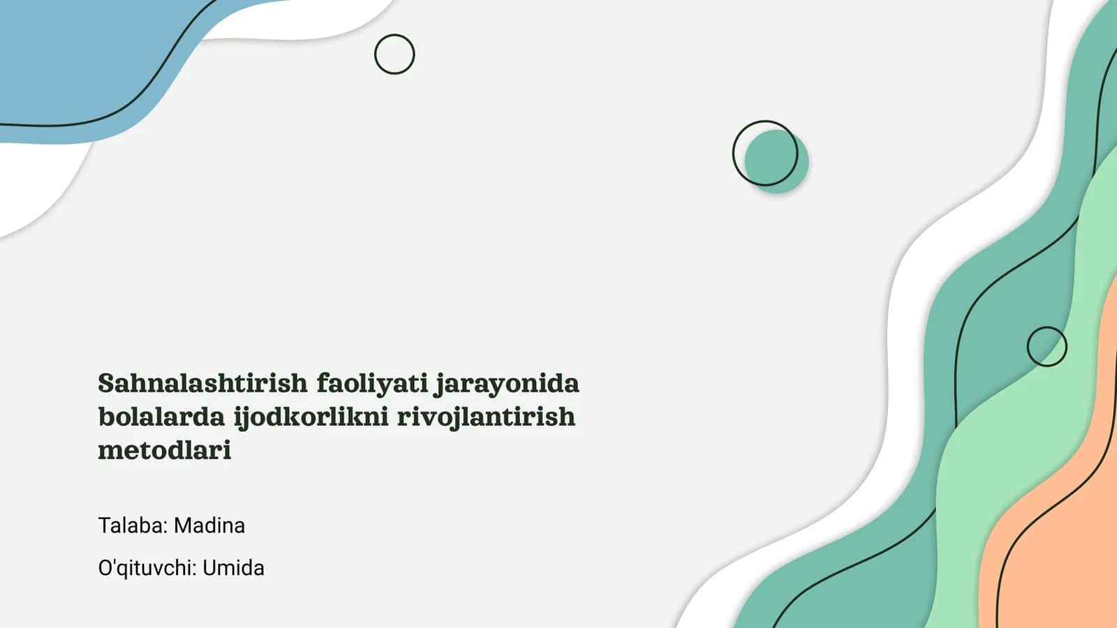 Sahnalashtirish faoliyati jarayonida bolalarda ijodkorlikni rivojlantirish metodlari 1