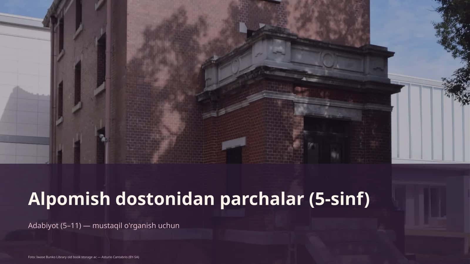 Alpomish dostonidan parchalar (5-sinf) 1
