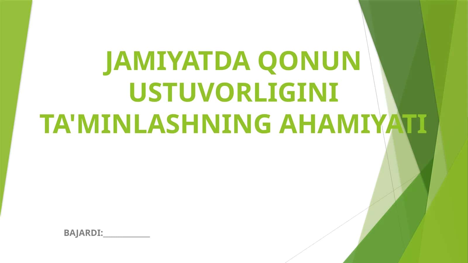 JAMIYATDA QONUN USTUVORLIGINI TA'MINLASHNING AHAMIYATI 1