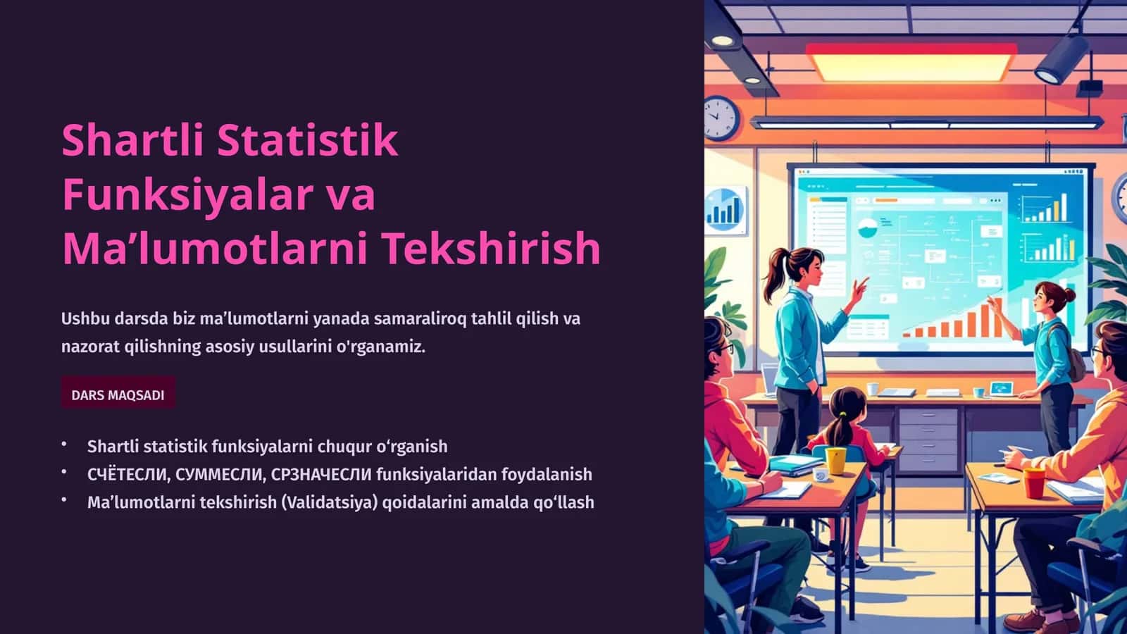 Shartli Statistik Funksiyalar va Ma’lumotlarni Tekshirish 1
