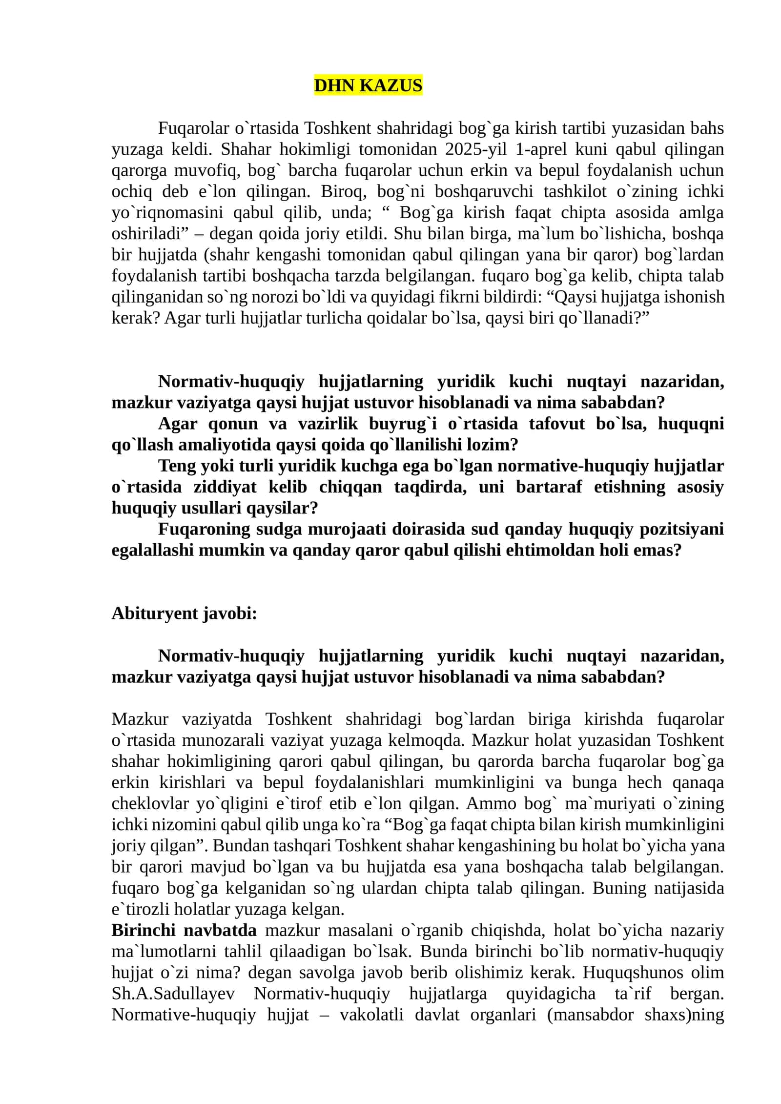 DHN KAZUS 1