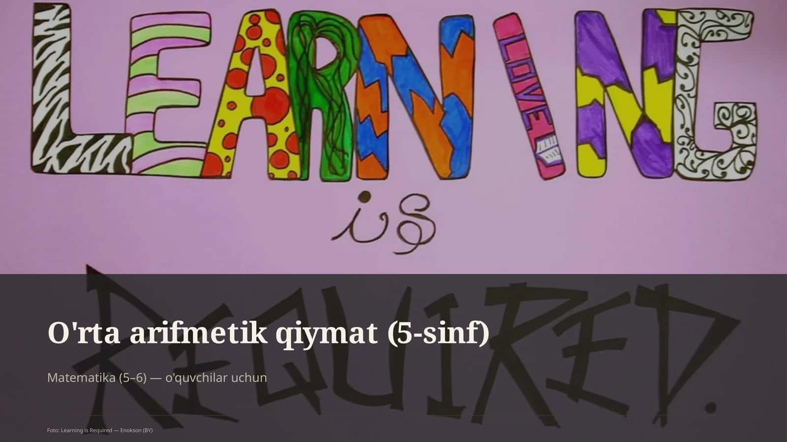 O'rta arifmetik qiymat (5-sinf) 1