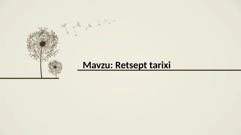 Retsept tarixi 1