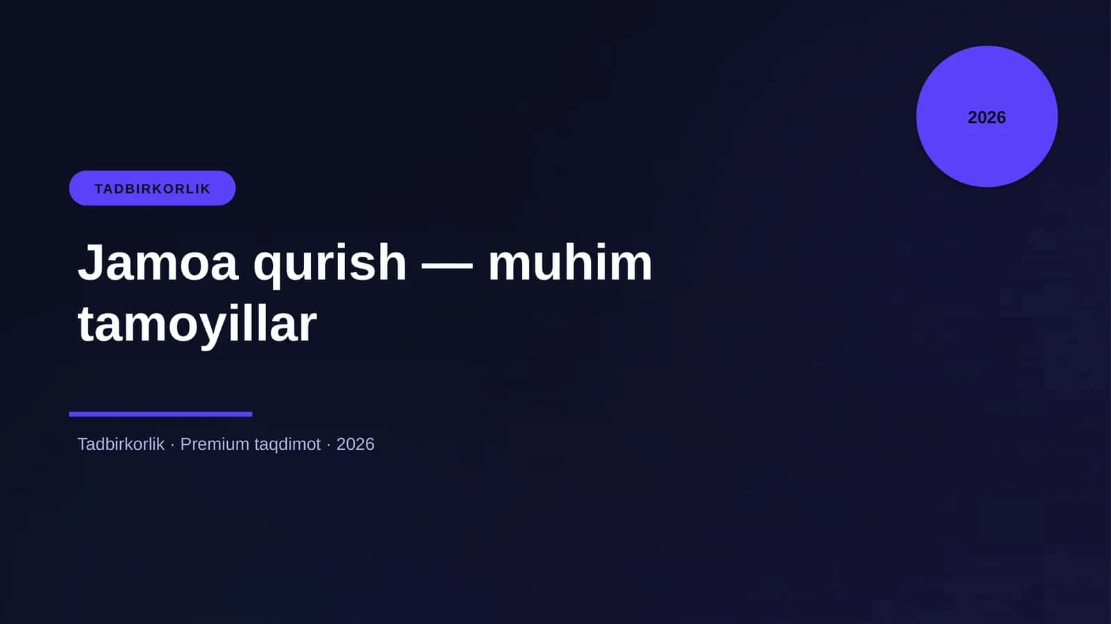 Jamoa qurish — muhim tamoyillar 1