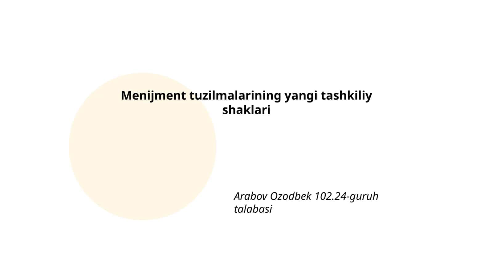 Menijment tuzilmalarining yangi tashkiliy shaklari 1