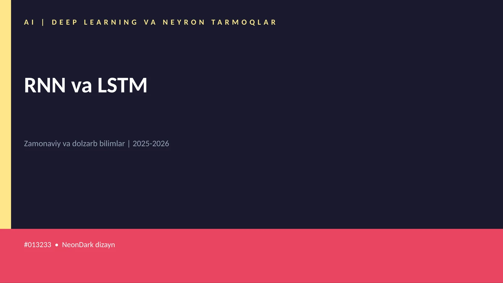 AI | DEEP LEARNING VA NEYRON TARMOQLAR 1