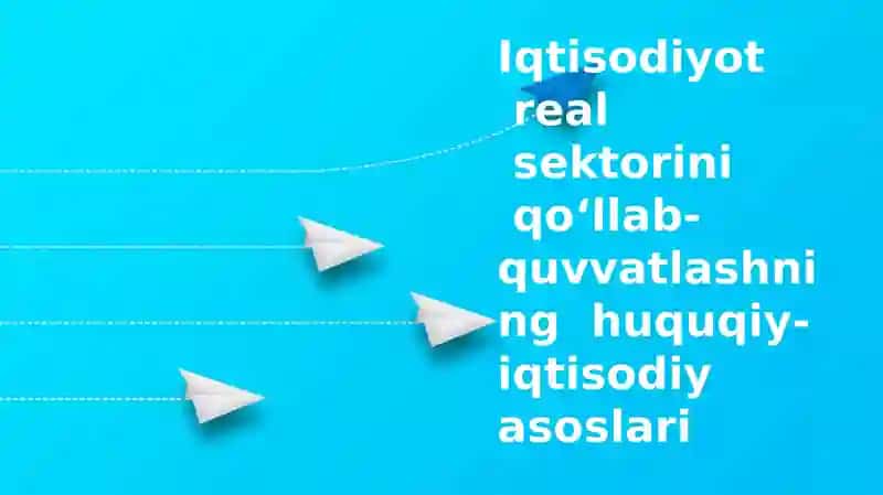 Iqtisodiyotning real sektorini qo'llab-quvvatlashning huquqiy asoslari