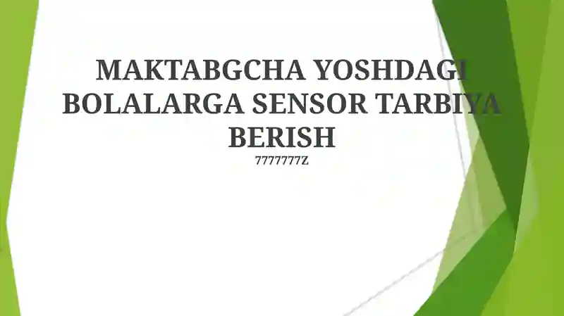 Sensor tarbiya berish