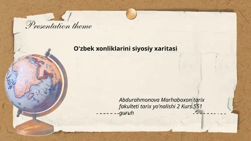 O'zbek xonliklarini siyosiy xaritasi 1