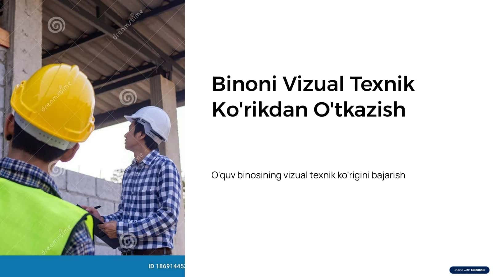 Binoni vizual texnik ko'rikdan o'tkazish.pptx 1