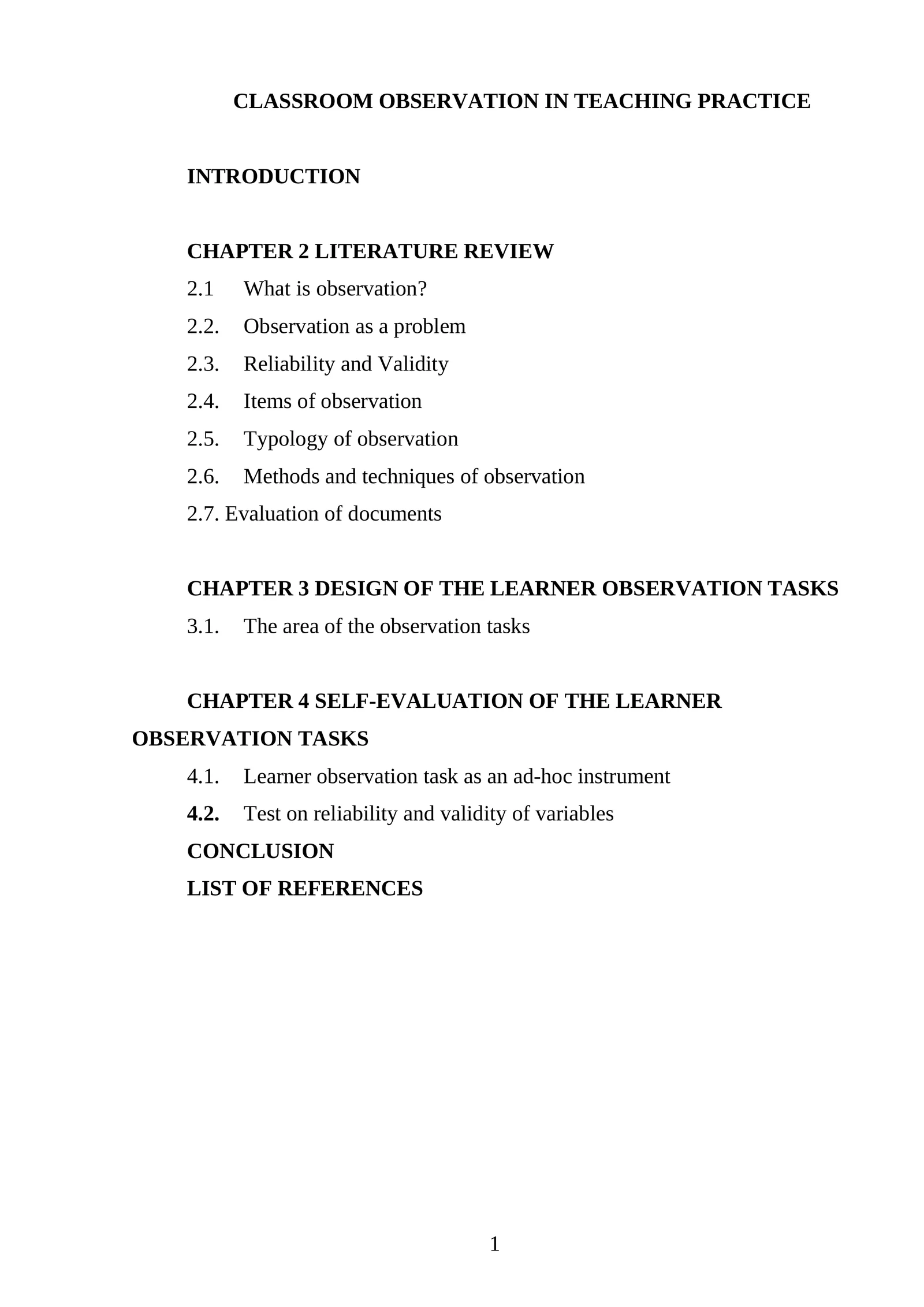 CLASSROOM OBSERVATION IN TEACHING PRACTICE 1
