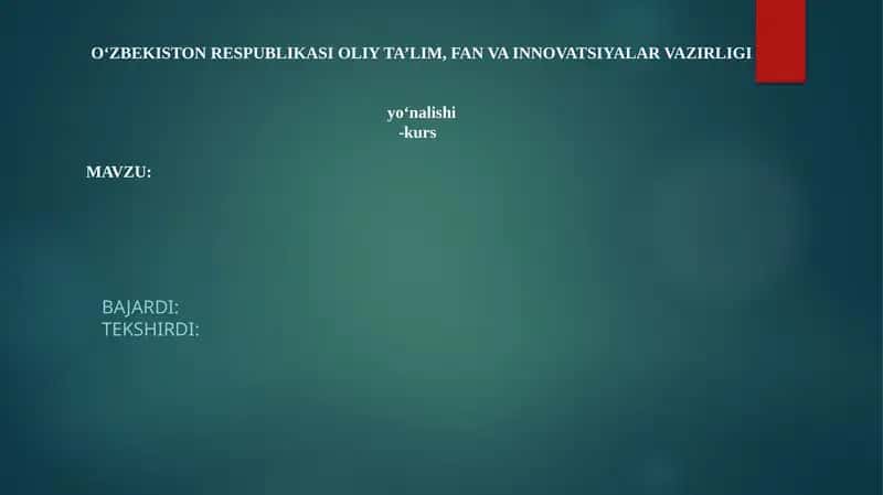 Mustaqil ish 1