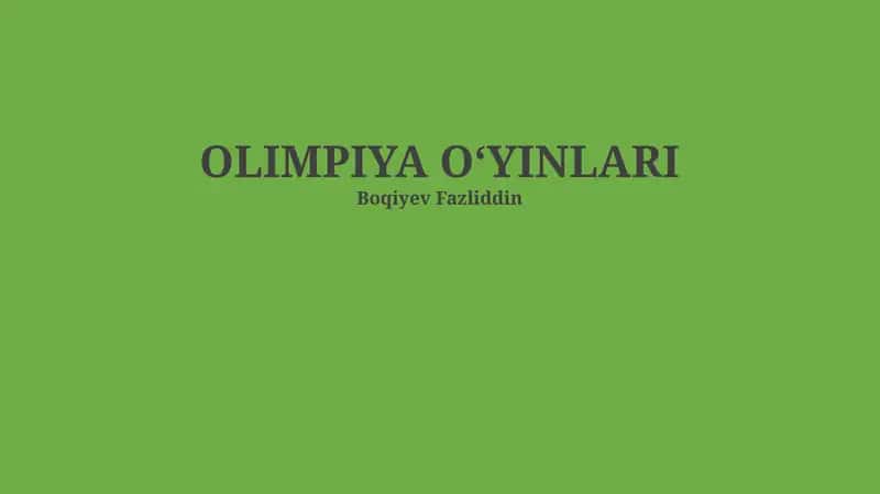 Olimpiya O‘yinlari 1