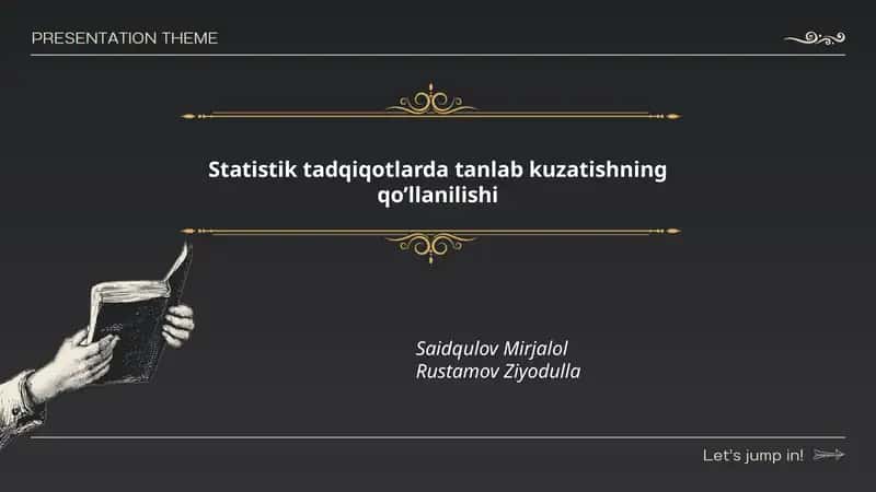 Statistik tadqiqotlarda tanlab kuzatishning qo’llanilishi 1
