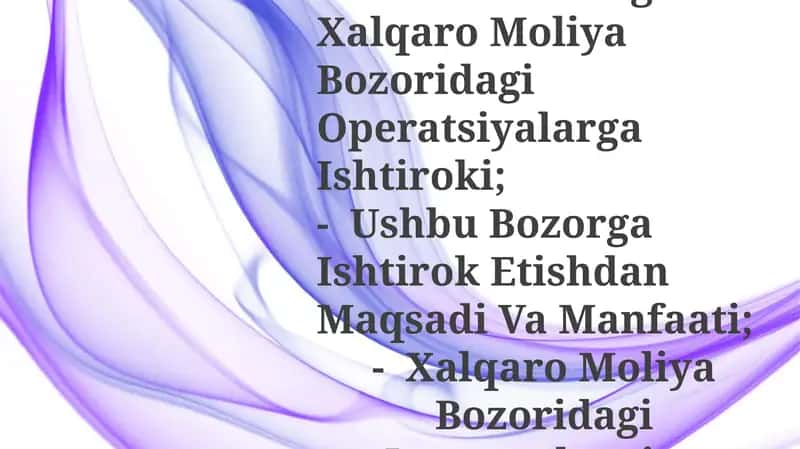 Xalqaro Moliya Bozori Ishtirokchilarini Quyidagi Xususiyatlar Bo’Yicha Klaster Ko‘Rinishida Tasniflang 1