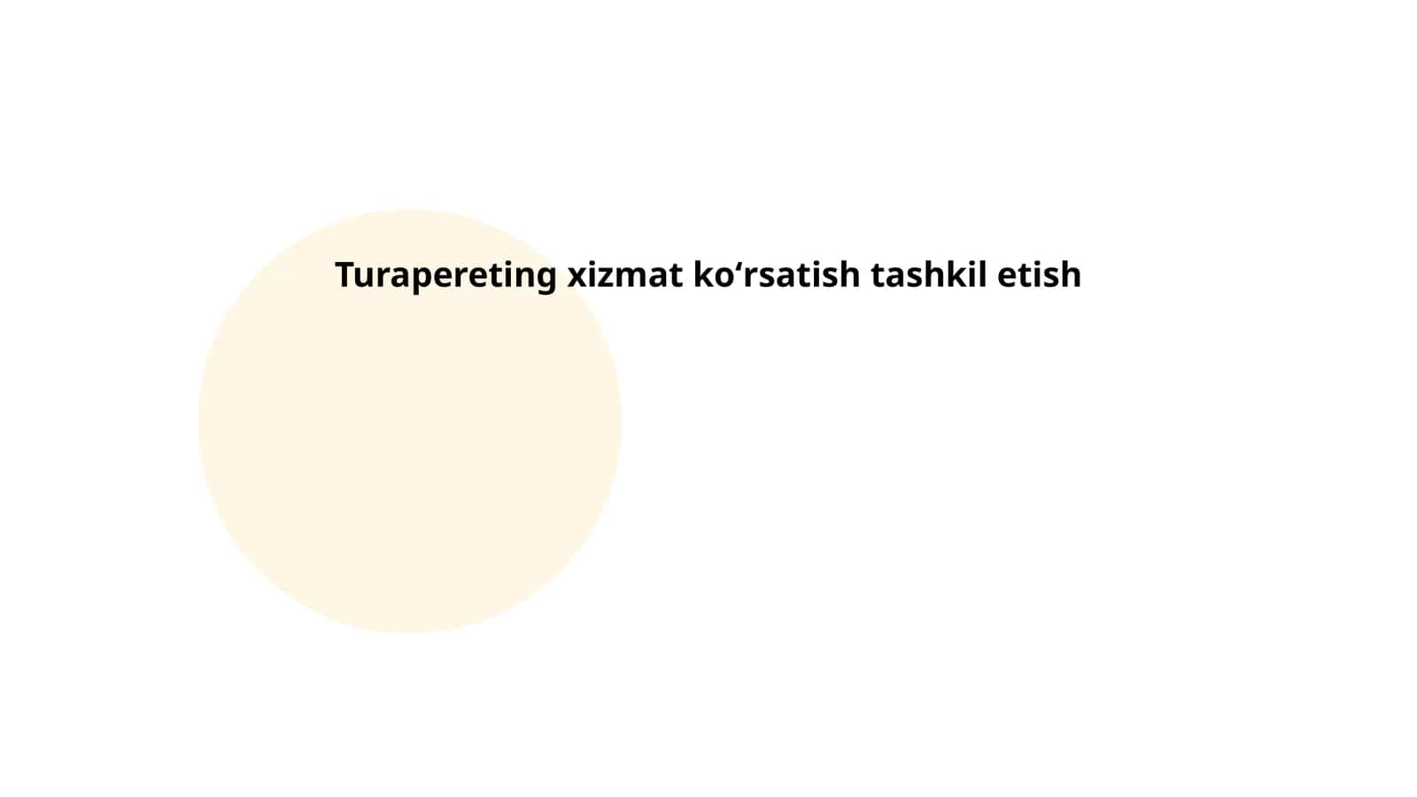 Turapereting xizmat koʻrsatish tashkil etish 1