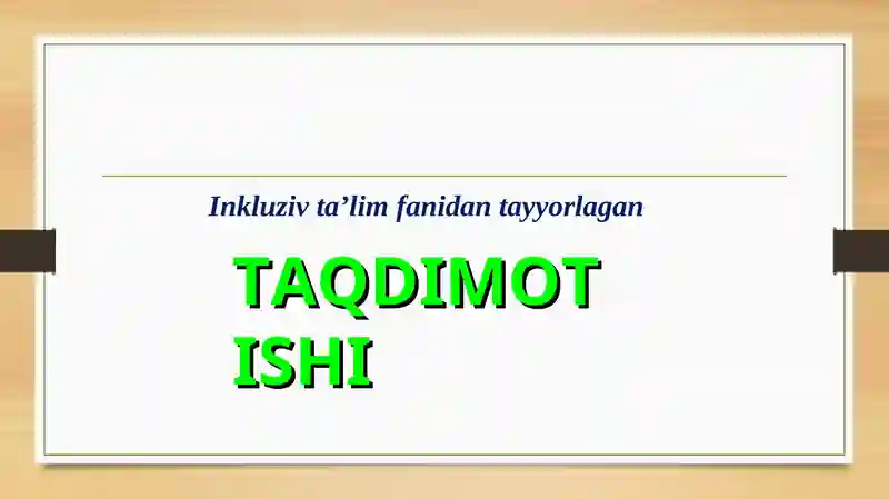 Inkulizif taʼlimning huquqiy asoslarini xalqaro hujjatlarda tahlil qilish