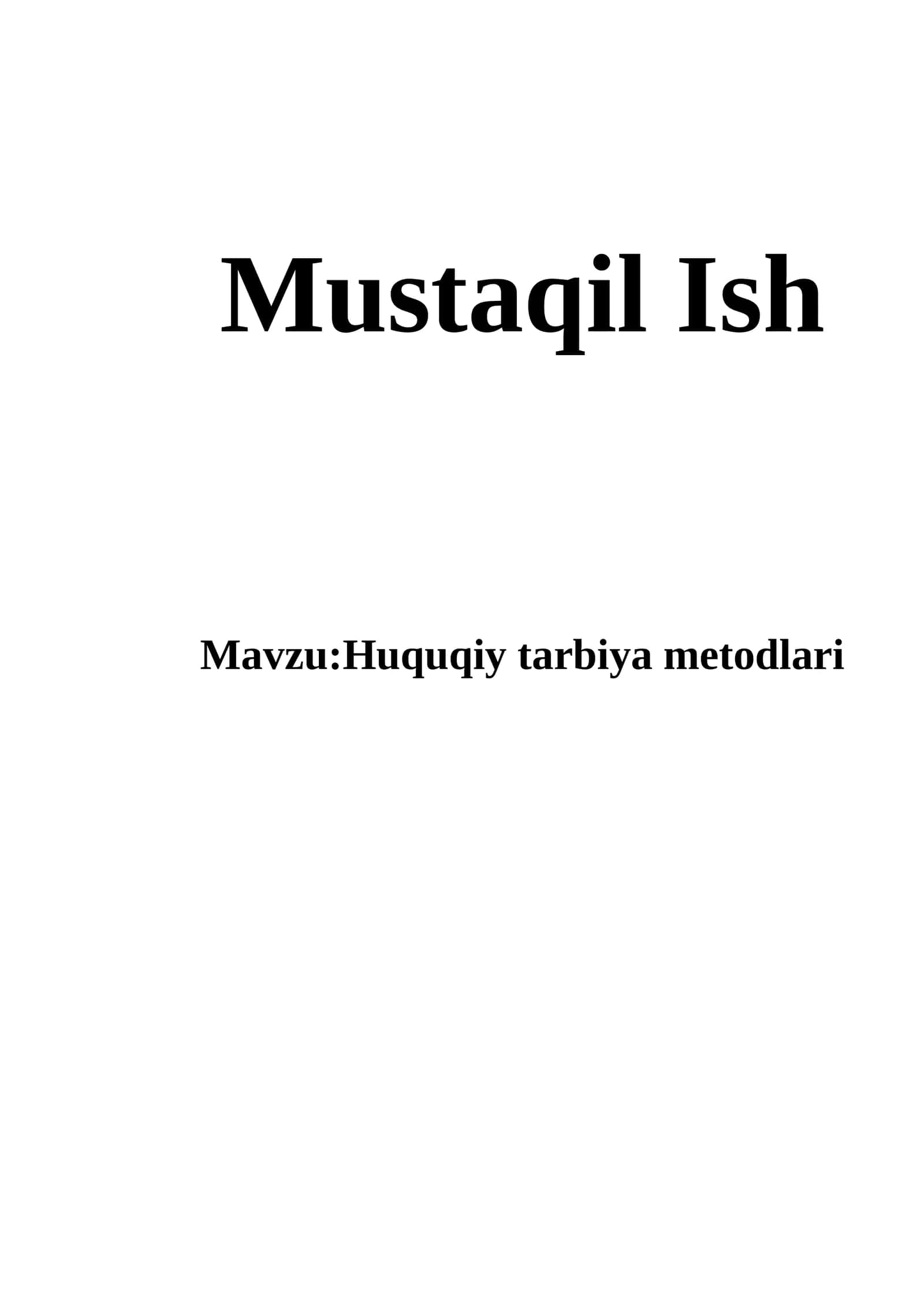 Mustaqil Ish 1