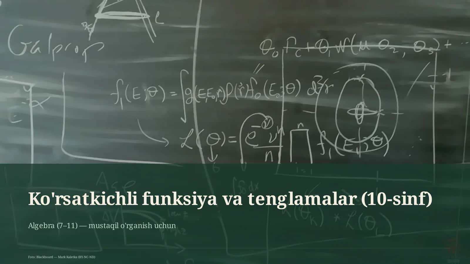 Ko'rsatkichli funksiya va tenglamalar (10-sinf) 1