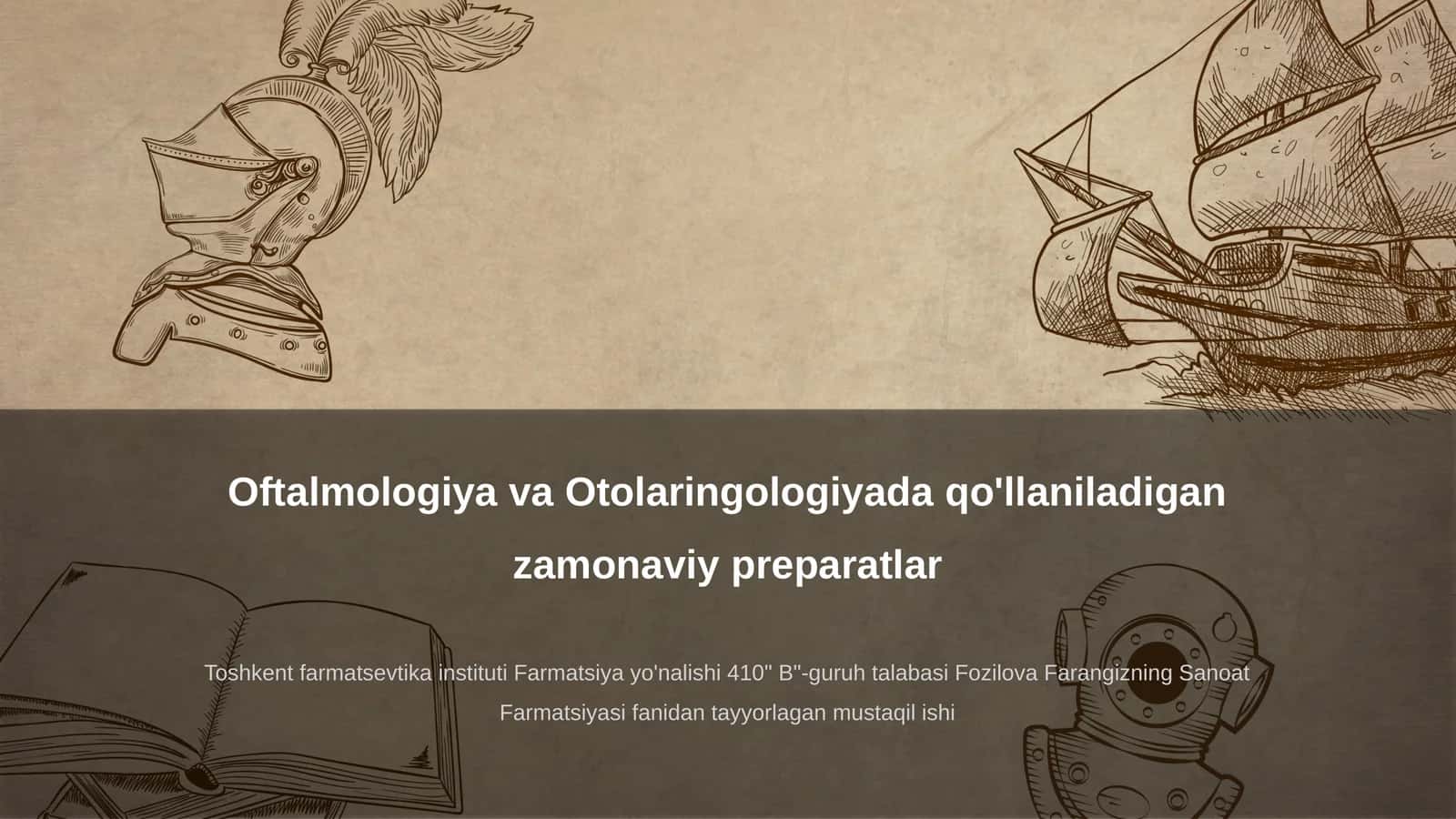 Oftalmologiyada qo'llaniladigan zamonaviy preparatlar 1