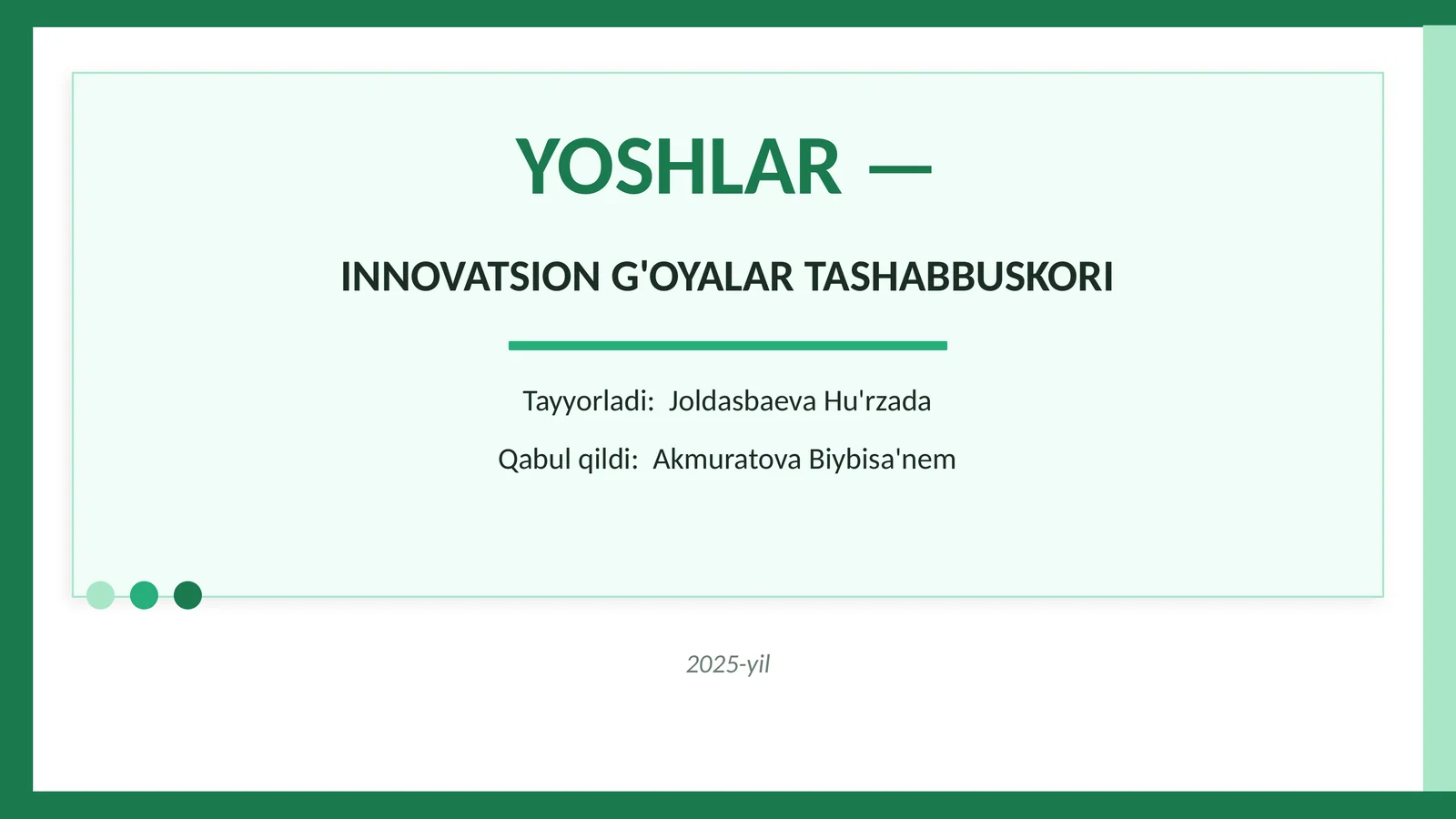 Innovatsion yoshlar 1