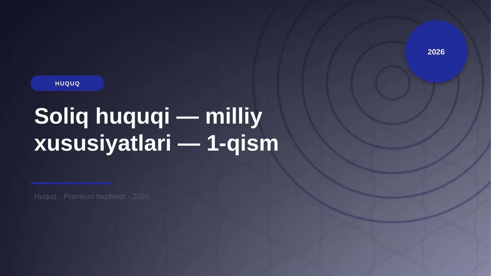 Soliq huquqi — milliy xususiyatlari — 1-qism 1