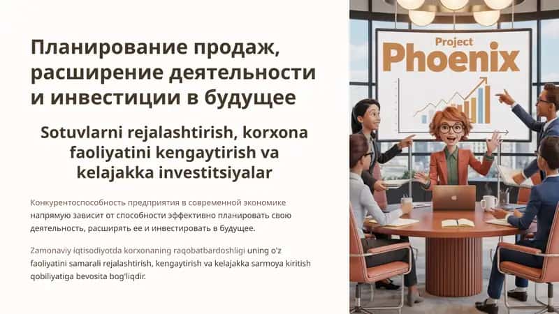 Sotuvlarni rejalashtirish, korxona faoliyatini kengaytirish va kelajakka investitsiyalar 1