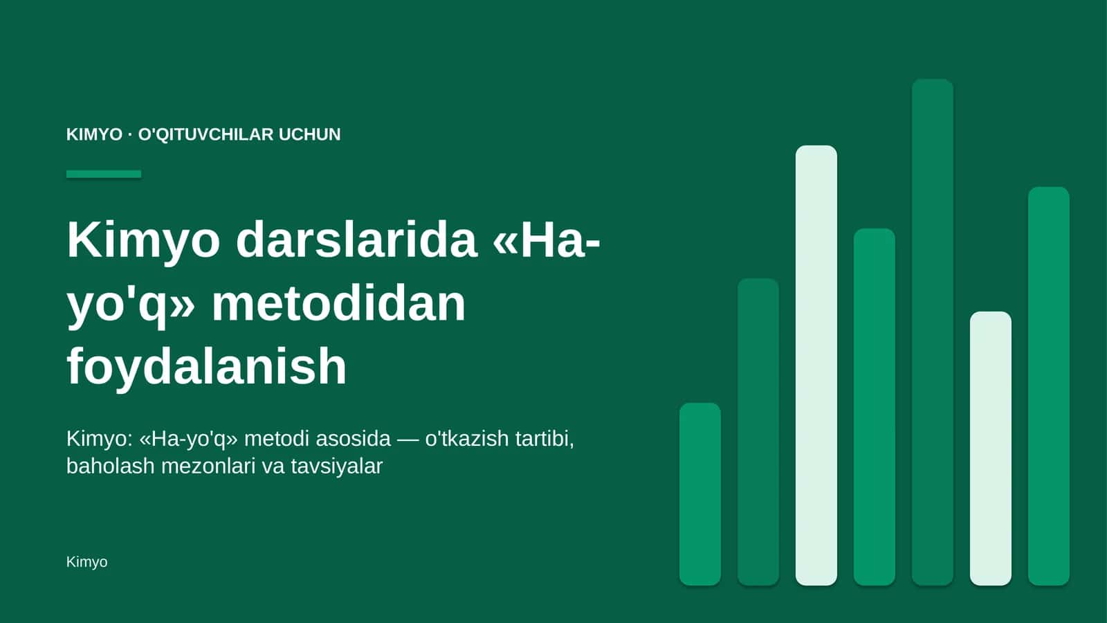 kimyo darslarida ha yo'q metodidan foydalanish 9890 1