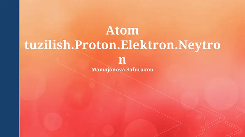 Atom tuzilishi 1