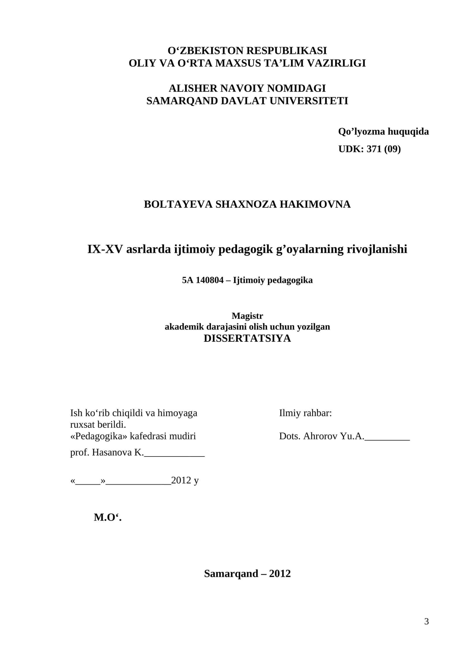 Ijtimoiy pedagogik g'oyalarning rivojlanishi 1