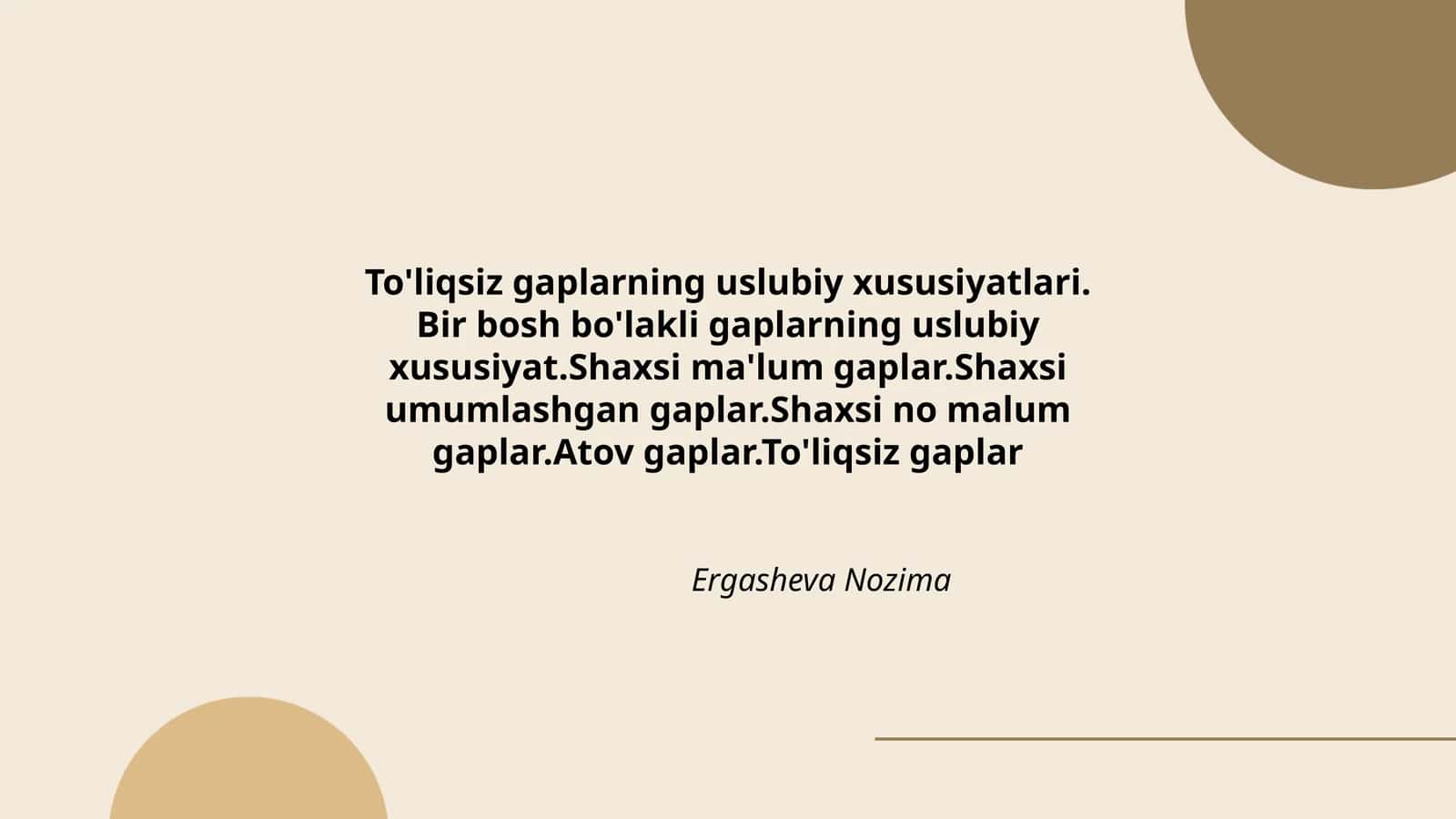 To'liqsiz gaplarning uslubiy xususiyatlari 1