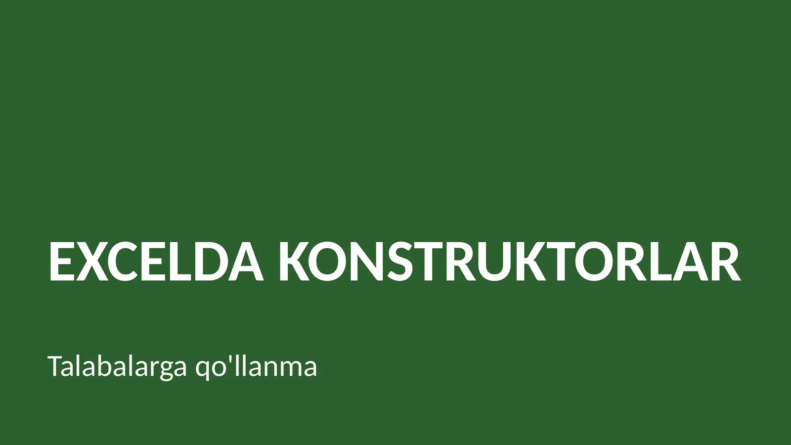 EXCELDA KONSTRUKTORLAR 1