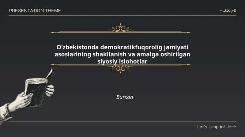 O’zbekistonda demokratikfuqorolig jamiyati asoslarining shakllanish va amalga oshirilgan siyosiy islohotlar 1