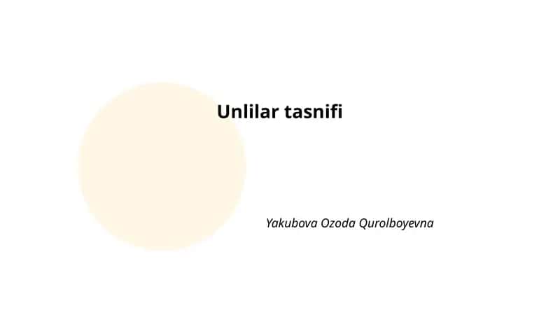 Unlilar tasnifi 1