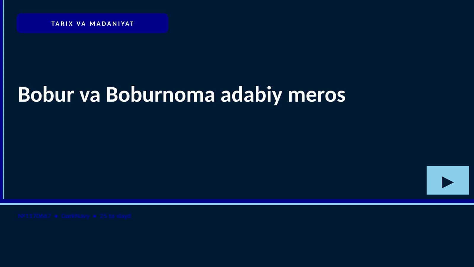 Bobur va Boburnoma adabiy meros 1