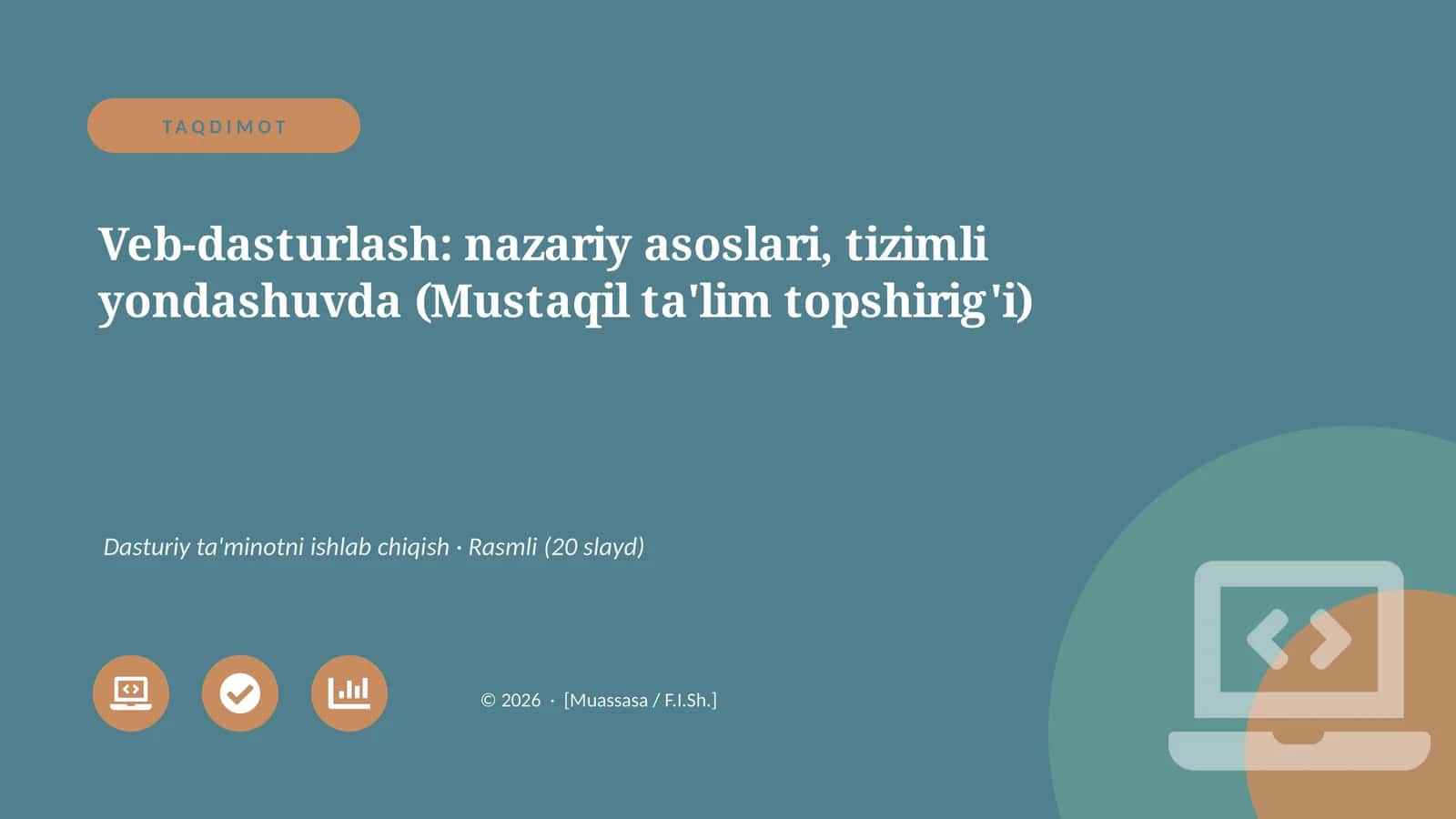 Veb-dasturlash: nazariy asoslari, tizimli yondashuvda 1