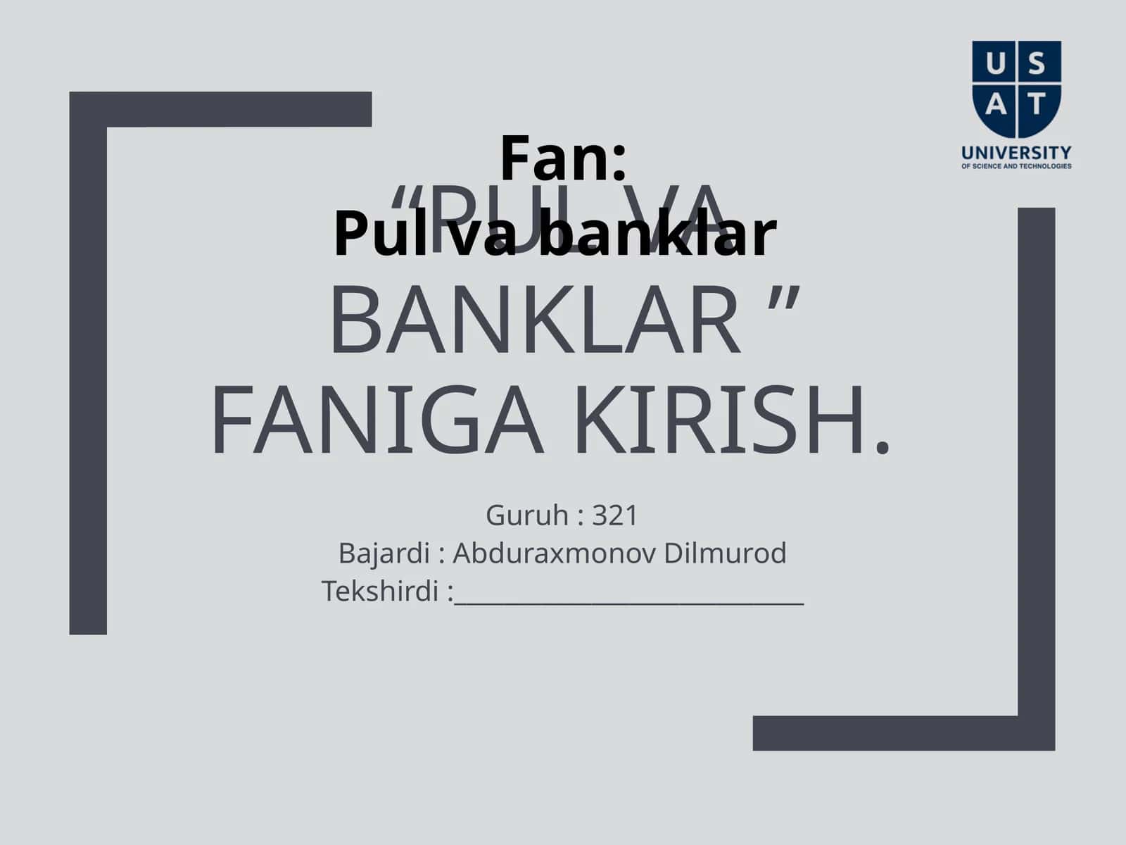 Pulvabanklar Fanigakirish 1
